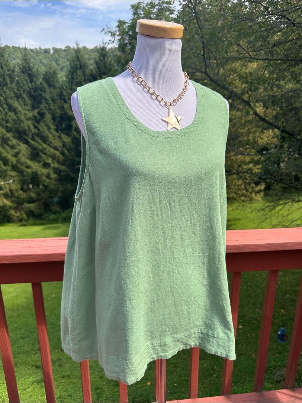 Jason Wu Light Green Sleeveless Linen Tank
